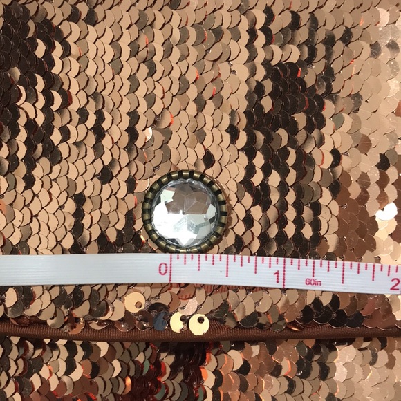 VINTAGE NORELL ELIXIR BRONZE SEQUIN LINED CLUTCH-Never Used - Picture 3 of 8